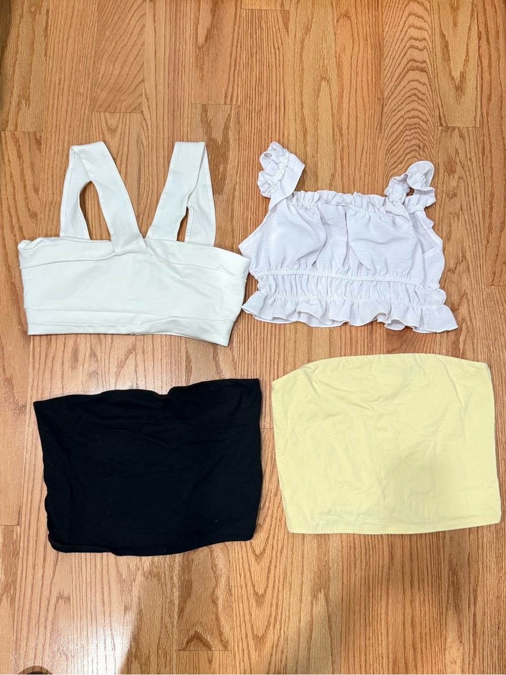 Women’s White Ruffle Crop Top - Classic Summer Style